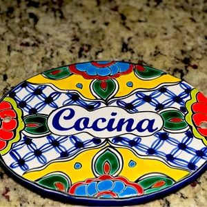 Mexican Talavera Cocina Plaque